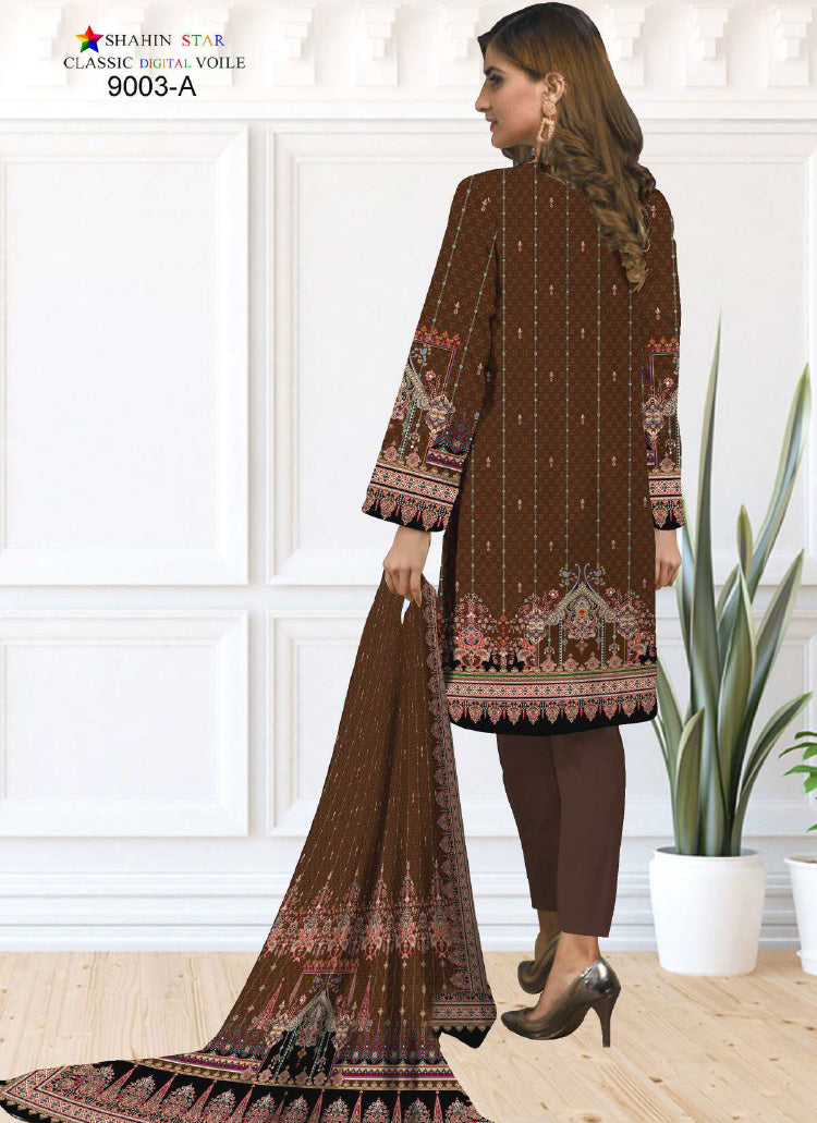 Shahin Star Digital Lawn with Voil Duppata 9003a vol1 2024