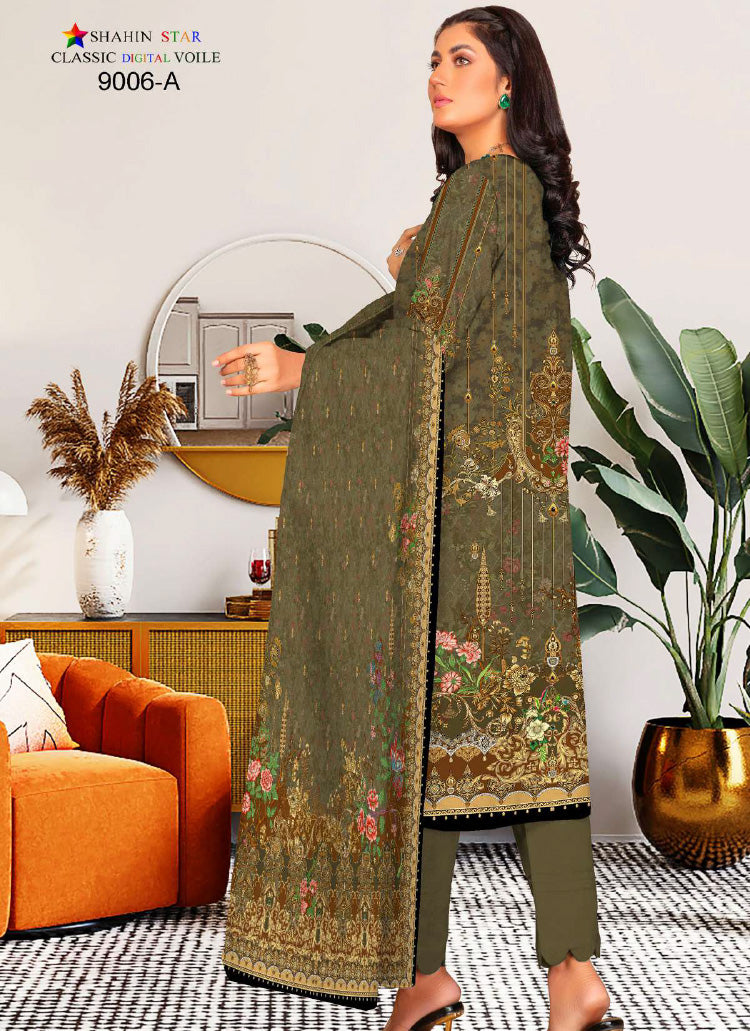 Shahin Star Digital Lawn with Voil Duppata 9006a vol1 2024