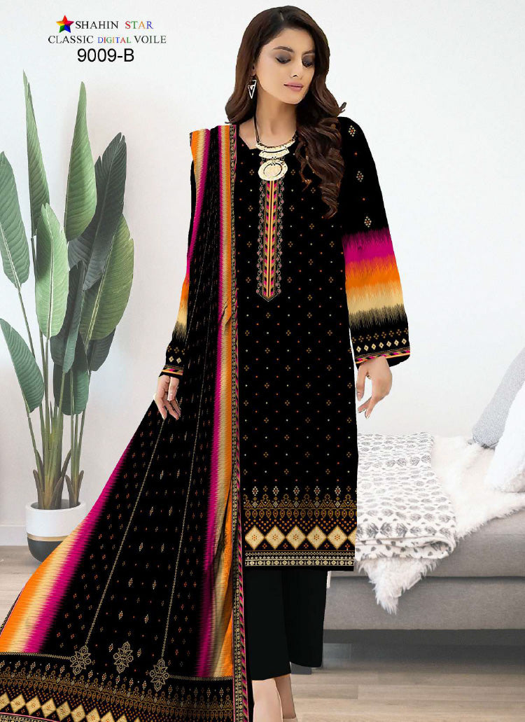 Shahin Star Digital Lawn with Voil Duppata 9009b vol1 2024