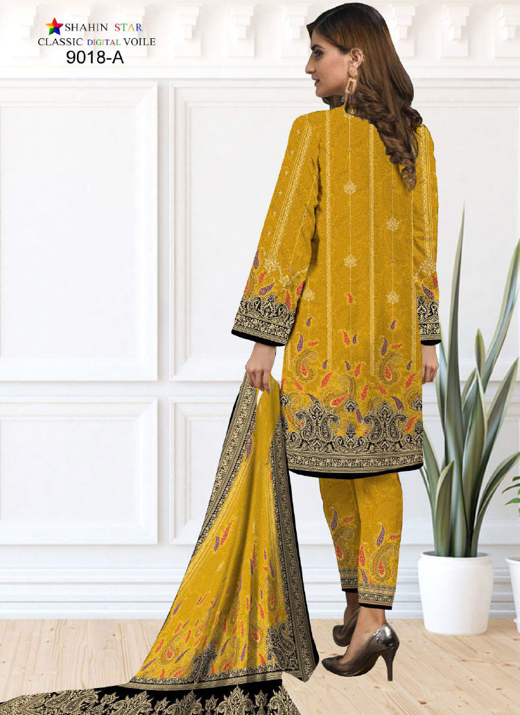 Shahin Star Digital Lawn with Voil Duppata 9018a vol1 2024