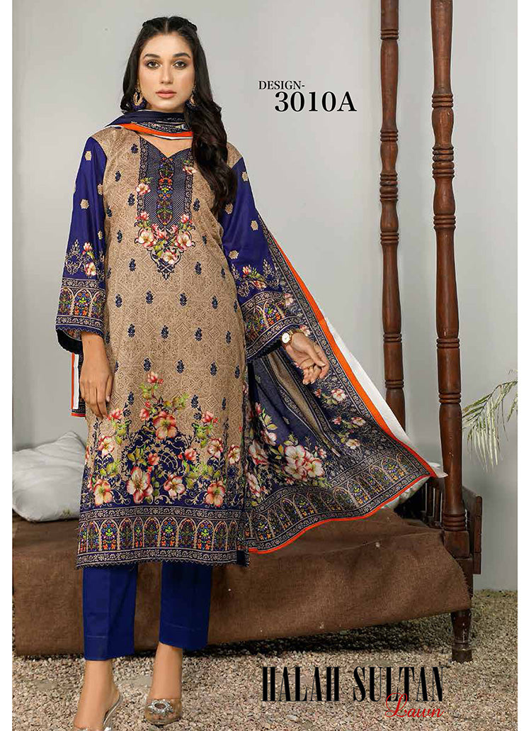 Halah Sultan Classic Lawn vol1 3010-a-2022