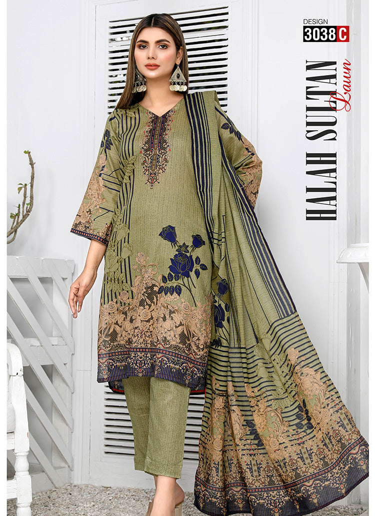 Halah Sultan Classic Lawn vol2 3038-c-2022