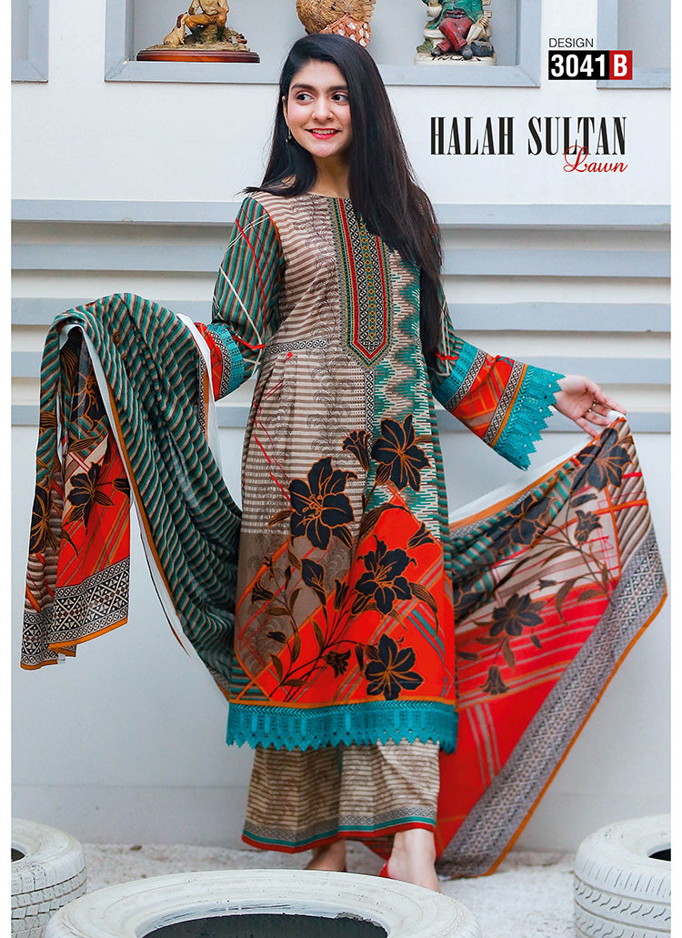 Halah Sultan Classic Lawn vol2 3041-b-2022