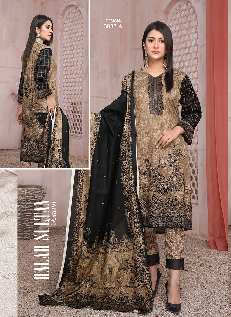 Halah Sultan Classic Lawn vol3 3087-a-2022