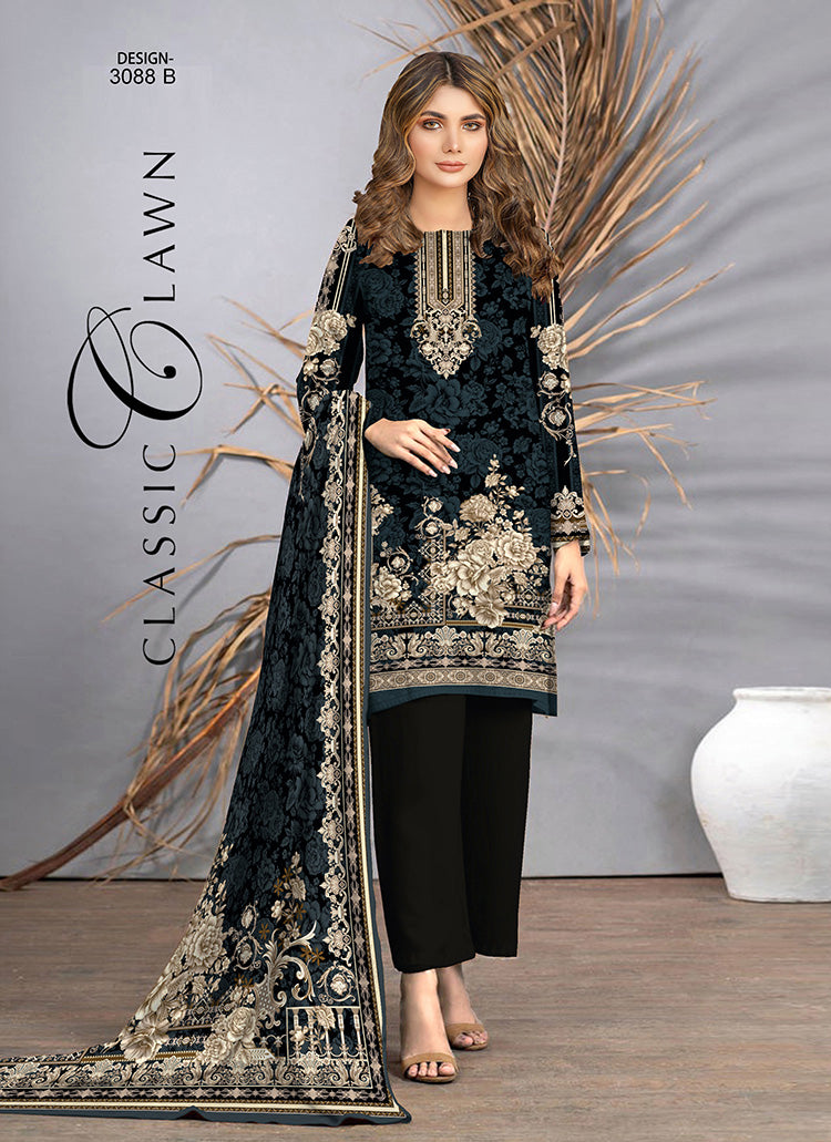 Halah Sultan Classic Lawn vol3 3088-B-2022