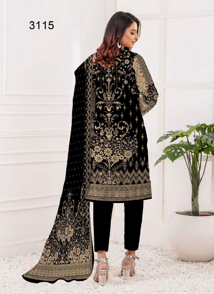 Halah Sultan Black Collection Lawn vol1-3115-2022