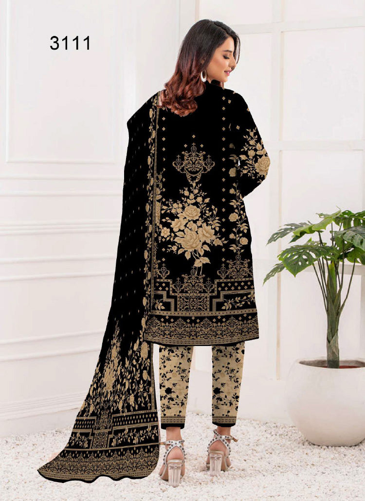 Halah Sultan Black Collection Lawn vol1-3111-2022