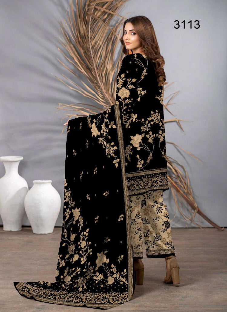 Halah Sultan Black Collection Lawn vol1-3113-2022