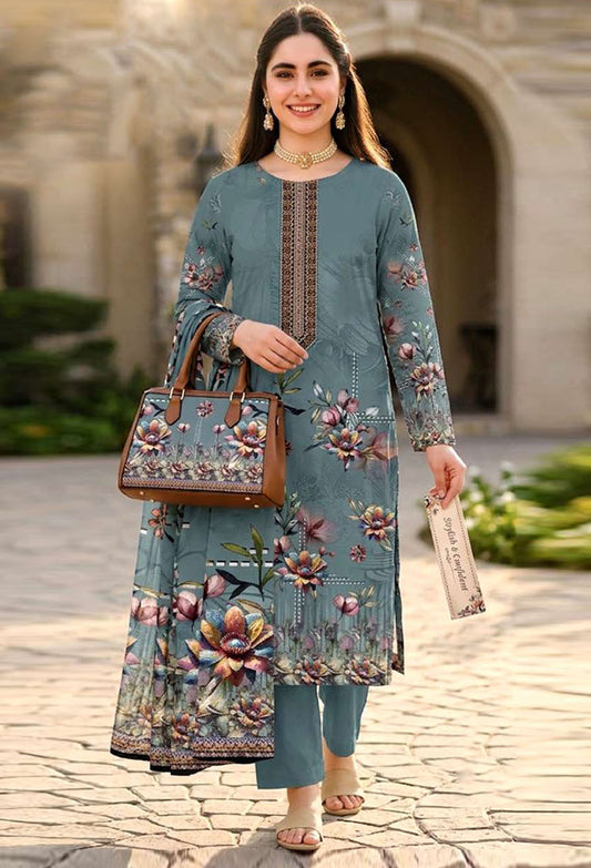 D# 11090 Lawn 3 Pcs Unstitched