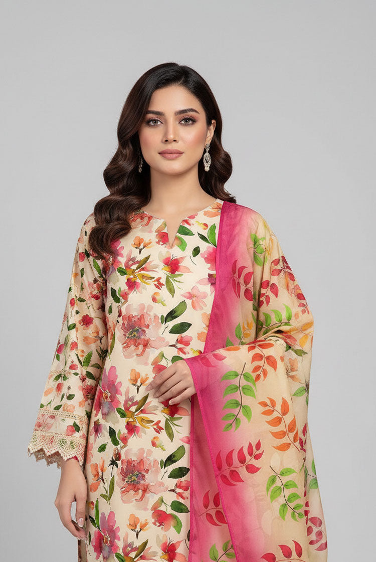 D#7057 DIGITAL CLASSIC LINEN 3PCS UNSTITCHED