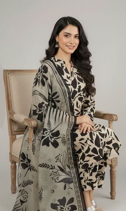 D#827 SKIN DIGITAL CLASSIC LINEN 3PCS UNSTITCHED
