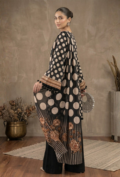 D# 11080 Black 3 PCS Unstitched Lawn