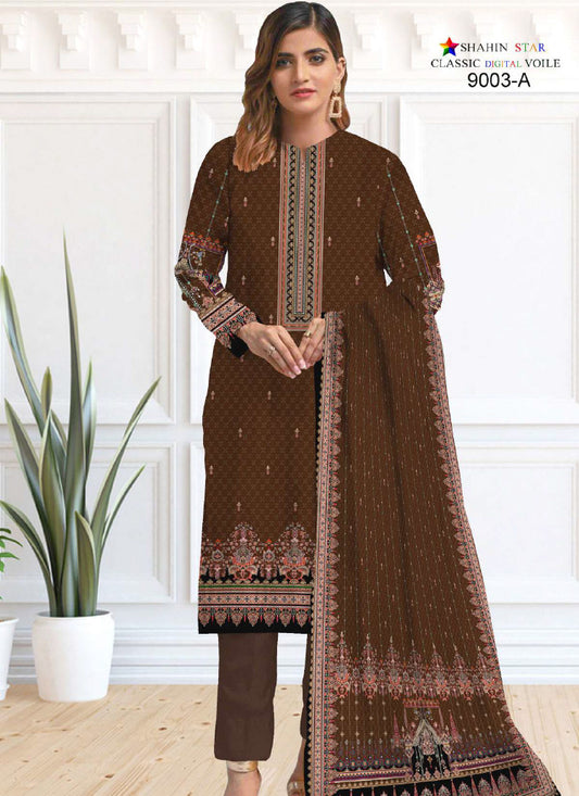 Shahin Star Digital Lawn with Voil Duppata 9003a vol1 2024