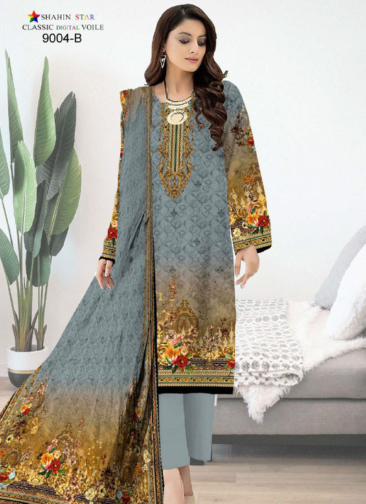 Shahin Star Digital Lawn with Voil Duppata 9004b vol1 2024