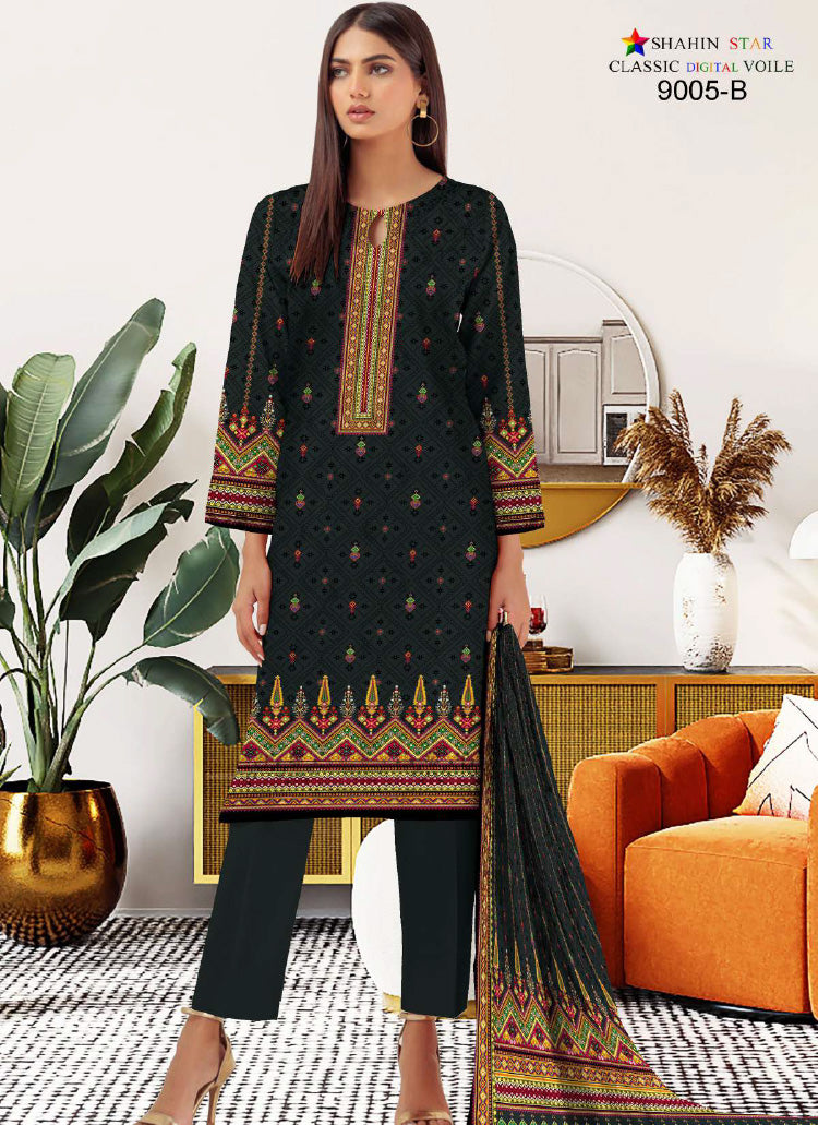 Shahin Star Digital Lawn with Voil Duppata 9005b vol1 2024