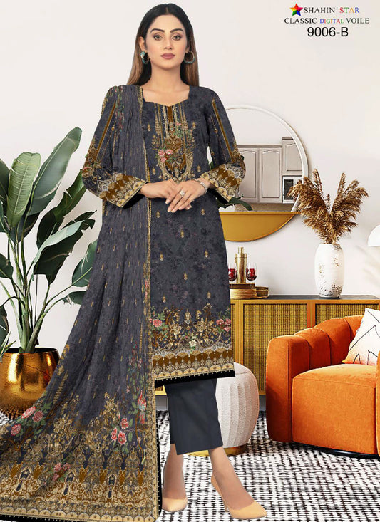 Shahin Star Digital Lawn with Voil Duppata 9006b vol1 2024