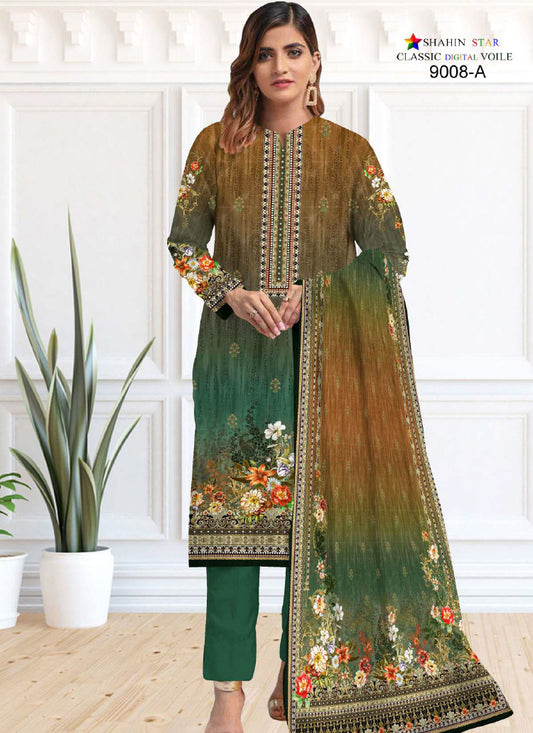 Shahin Star Digital Lawn with Voil Duppata 9008a vol1 2024