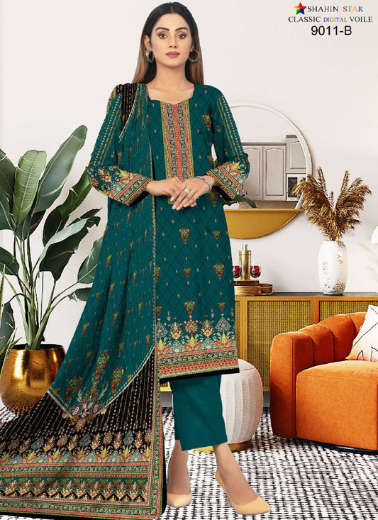 Shahin Star Digital Lawn with Voil Duppata 9011b vol1 2024