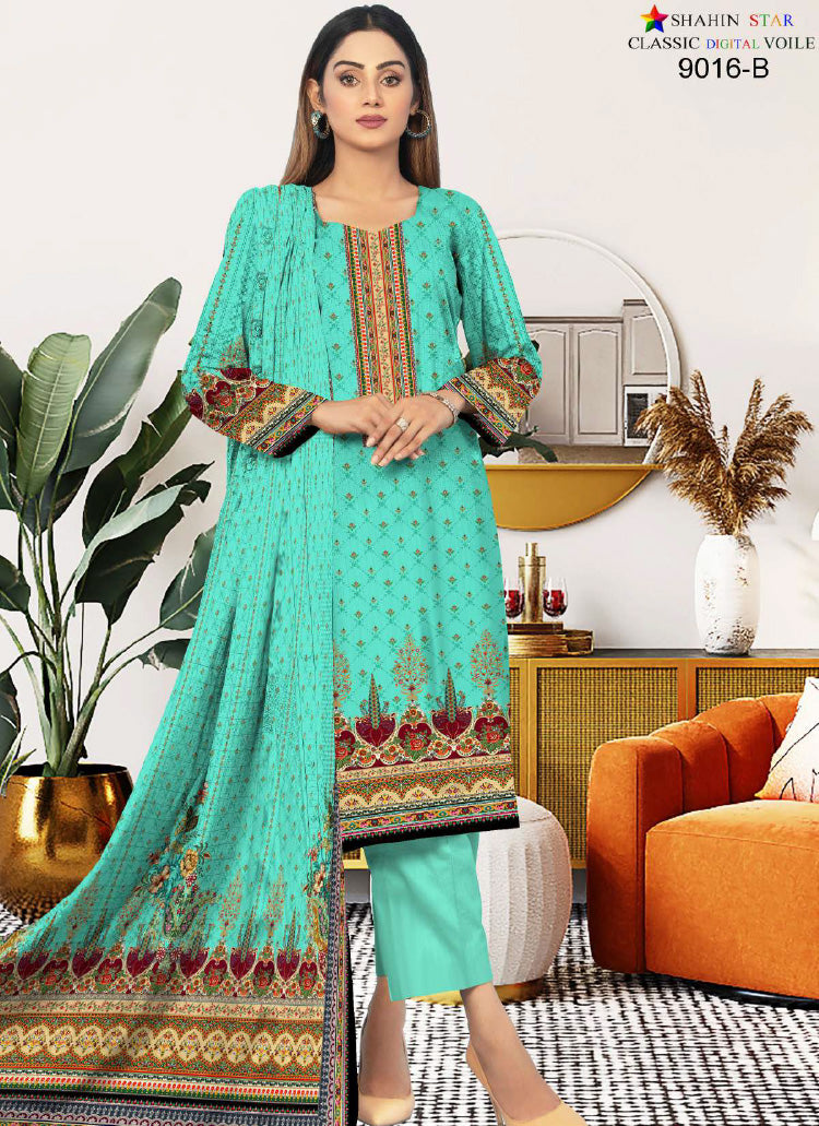 Shahin Star Digital Lawn with Voil Duppata 9016b vol1 2024