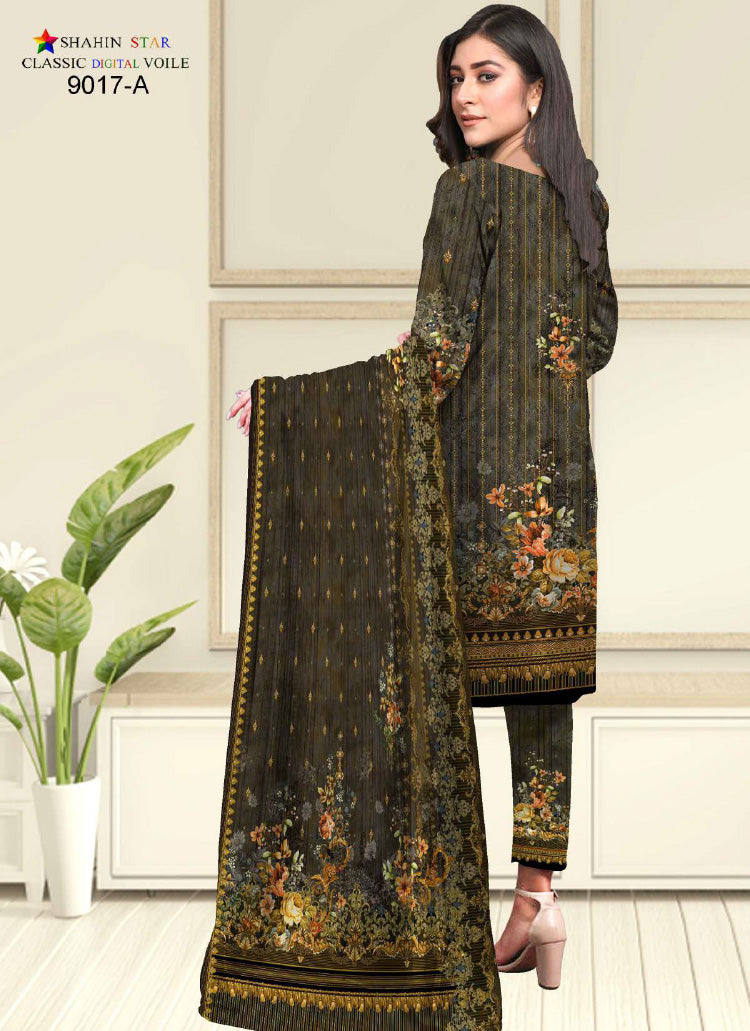 Shahin Star Digital Lawn with Voil Duppata 9017a vol1 2024
