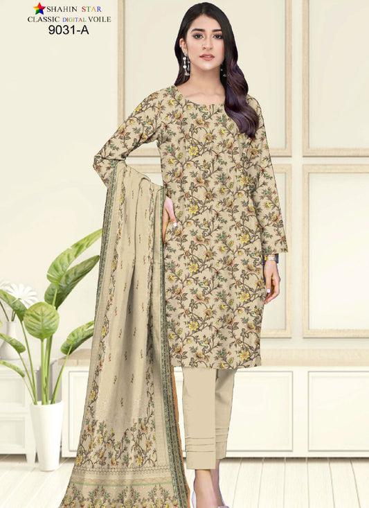 Shahin Star Digital Lawn with Voil Duppata 9031A vol1 2024
