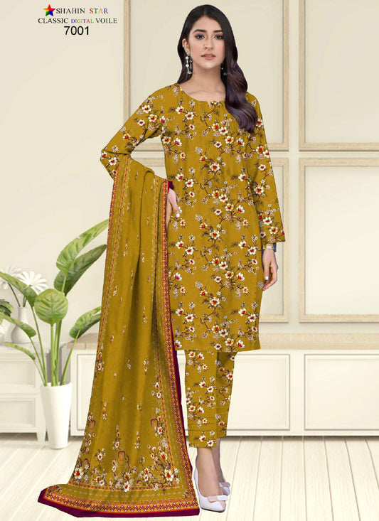 Shahin Star Digital Lawn with Voil Duppata 7001 vol1 2024