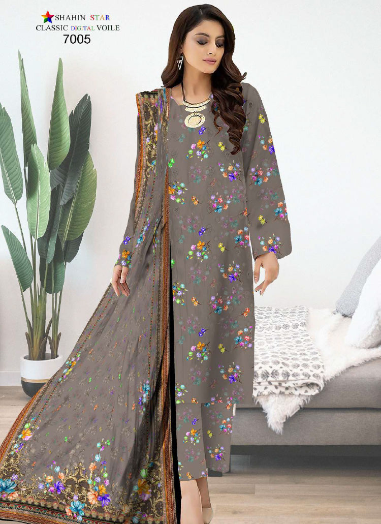 Shahin Star Digital Lawn with Voil Duppata 7005 vol1 2024