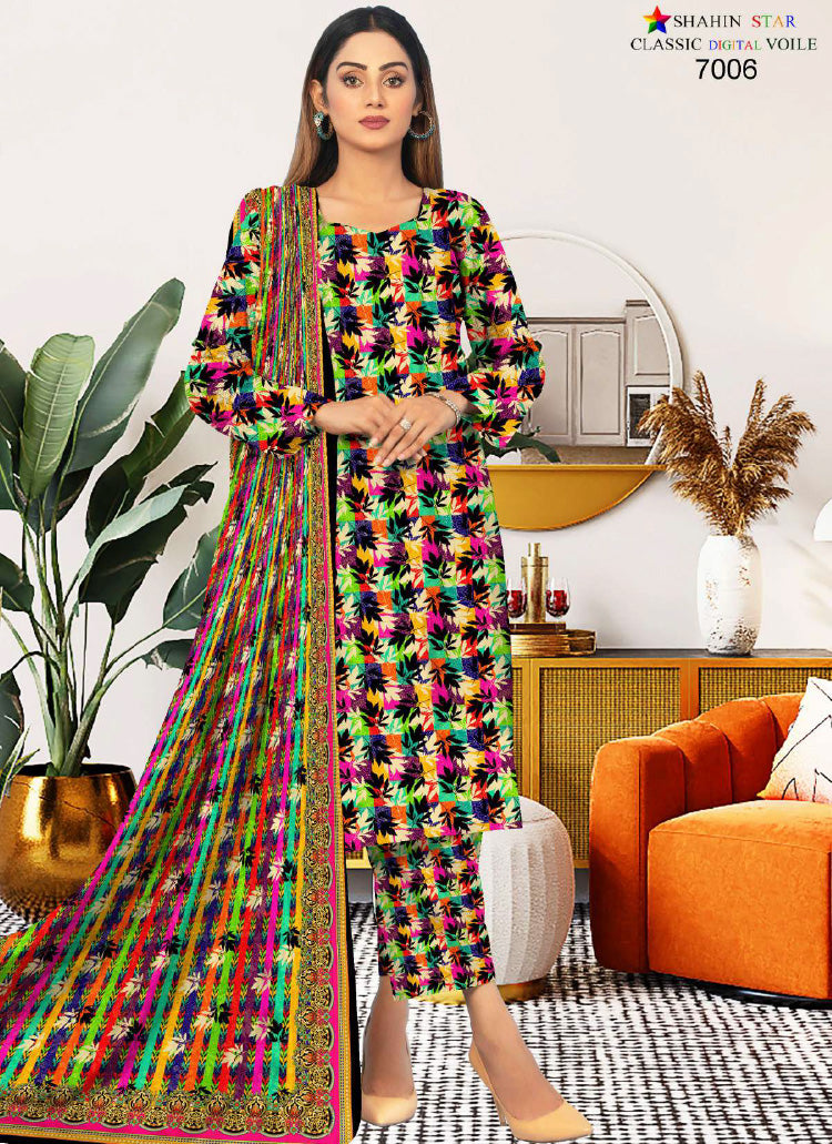 Shahin Star Digital Lawn with Voil Duppata 7006 vol1 2024