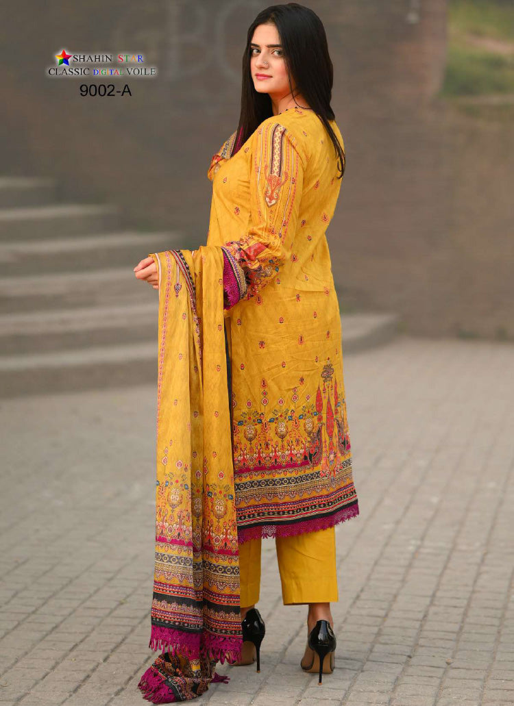Shahin Star Digital Lawn with Voil Duppata 9002A vol1 2024