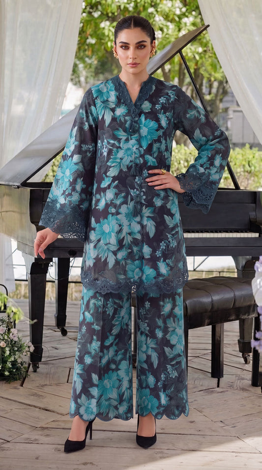 DES # 08 Black 2 Pcs Unstitched Lawn