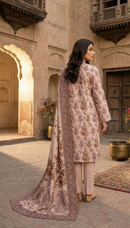 D# 07 Camel Brown 3 PCS UNSTITCHED