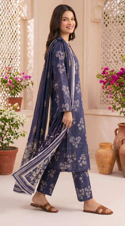 D# 02 Purple Banadora Lawn 3 Pcs Unstitched