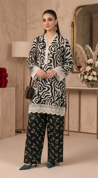D# 11138 Black 3 PCS Unstitched Lawn
