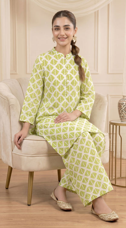 D# 1354 Pale Green 2 PCS Unstitched Lawn