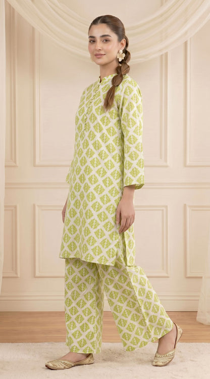 D# 1354 Pale Green 2 PCS Unstitched Lawn
