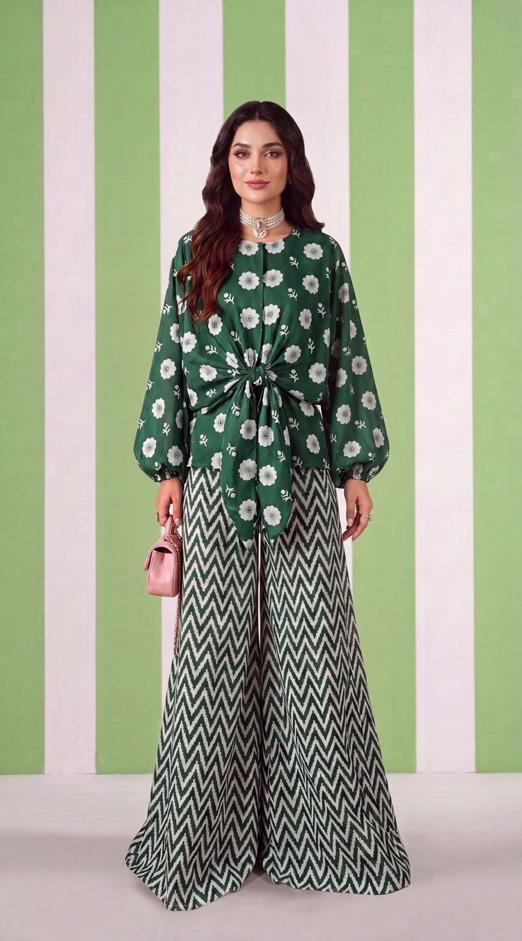 DES # 1375, Green 2 Pcs Unstitched Lawn