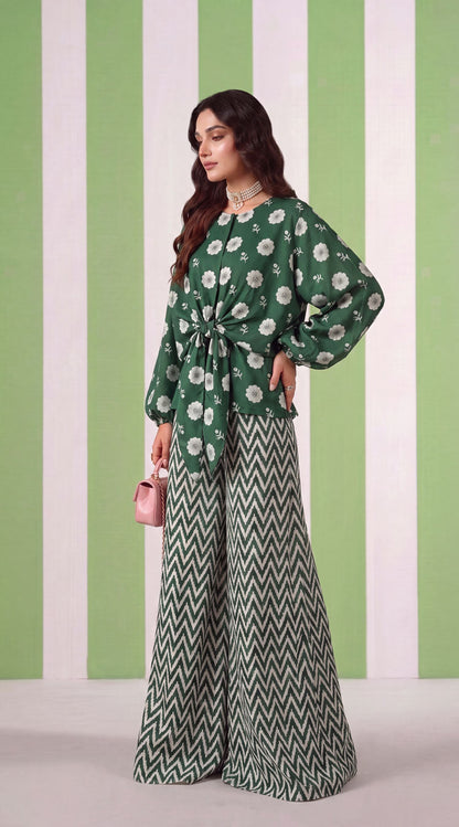 DES # 1375, Green 2 Pcs Unstitched Lawn
