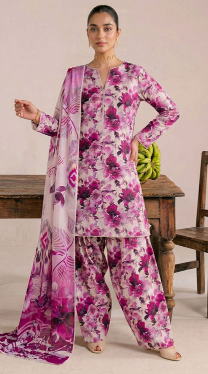 D# 22 Pink Banadora Lawn 3 Pcs Unstitched