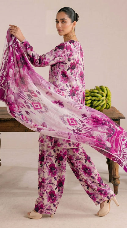 D# 22 Pink Banadora Lawn 3 Pcs Unstitched