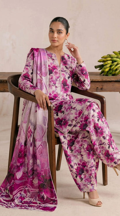 D# 22 Pink Banadora Lawn 3 Pcs Unstitched
