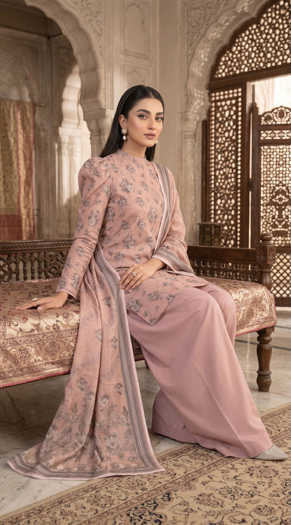 D# 33 Peach Banadora Lawn 3 Pcs Unstitched