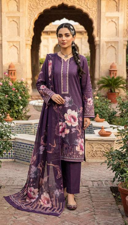 D# 5552 Majanta Lawn 3 Pcs Unstitched