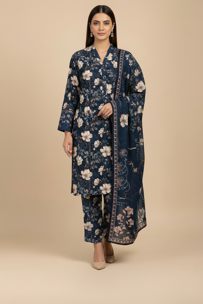 D#7063 DIGITAL CLASSIC LINEN 3PCS UNSTITCHED