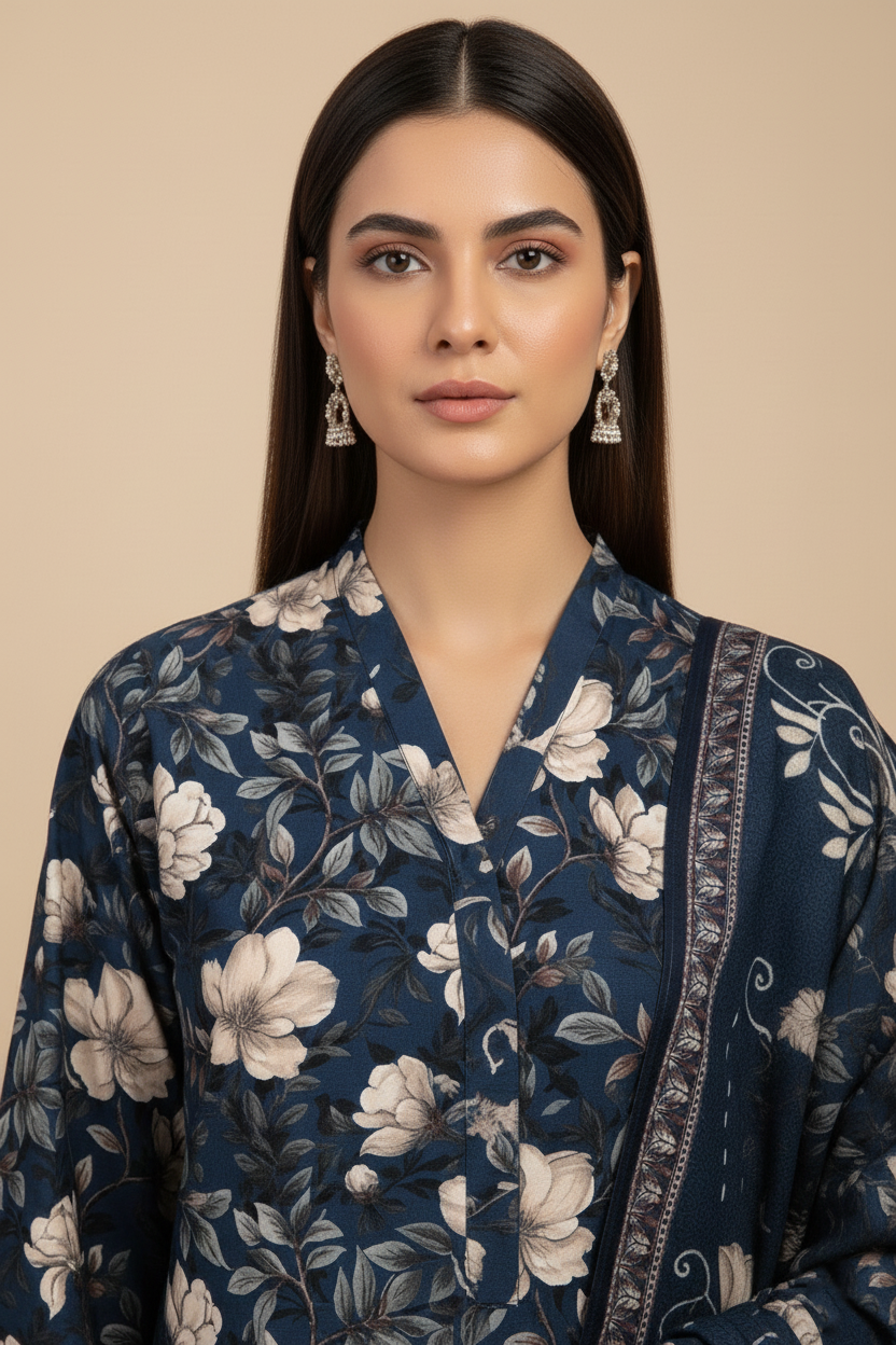 D#7063 DIGITAL CLASSIC LINEN 3PCS UNSTITCHED