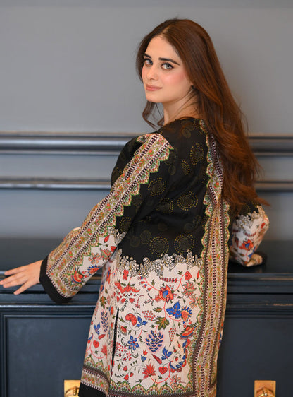 LNF P006 PRINTED CO-ORD SET BLACK