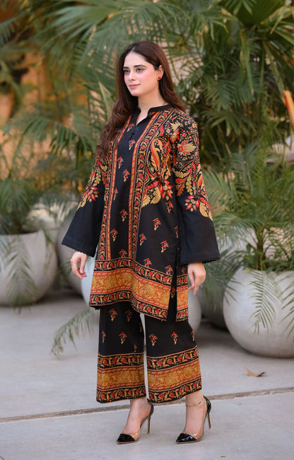 LNF P007 PRINTED CO-ORD SET MULTI BLACK