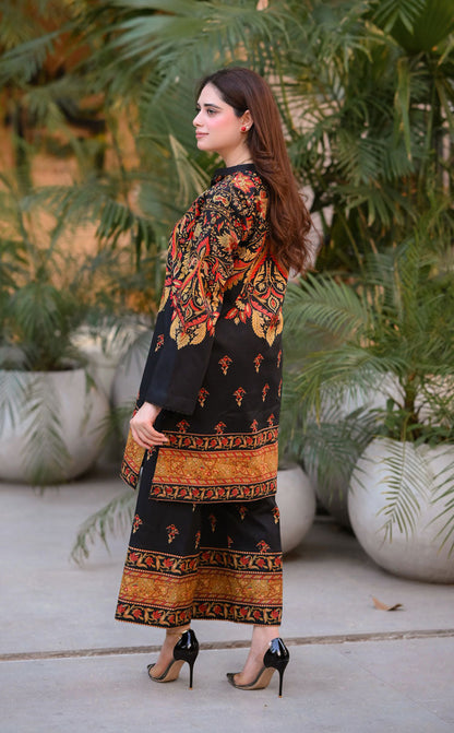 LNF P007 PRINTED CO-ORD SET MULTI BLACK