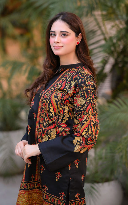 LNF P007 PRINTED CO-ORD SET MULTI BLACK