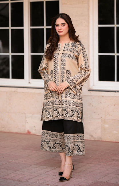 LNF P009 PRINTED CO-ORD SET SKIN-BLACK