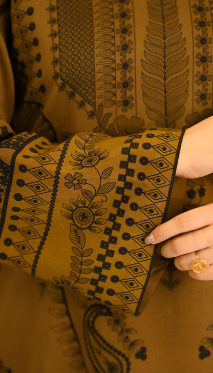 LNF P019 MEHNDI 3 PCS PRINTED UNSTITCHED